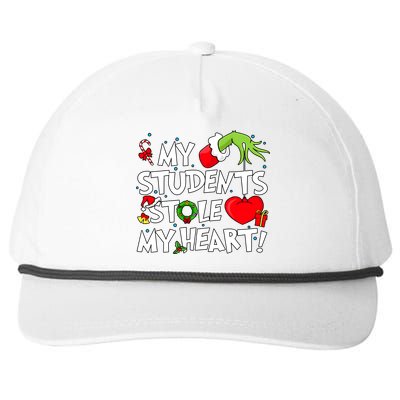 Grinchmas My Student Stole My Heart Christmas Holiday Season Teacher Snapback Five-Panel Rope Hat