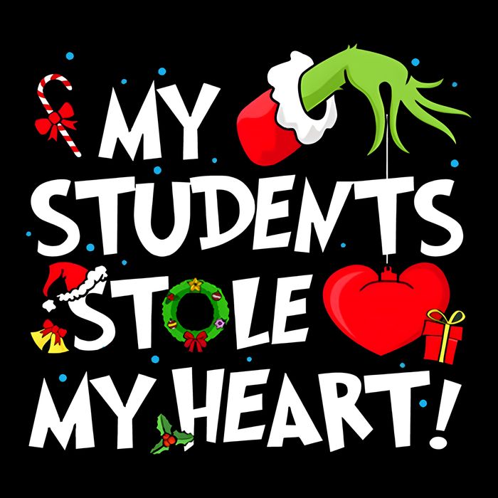 Grinchmas My Student Stole My Heart Christmas Holiday Season Teacher 16 in Basic Backpack