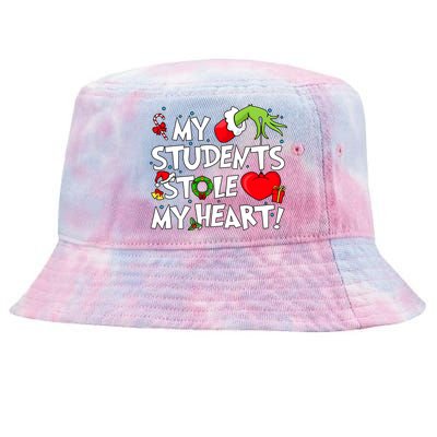 Grinchmas My Student Stole My Heart Christmas Holiday Season Teacher Tie-Dyed Bucket Hat