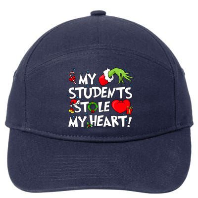 Grinchmas My Student Stole My Heart Christmas Holiday Season Teacher 7-Panel Snapback Hat