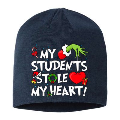 Grinchmas My Student Stole My Heart Christmas Holiday Season Teacher Sustainable Beanie