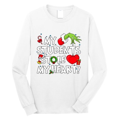 Grinchmas My Student Stole My Heart Christmas Holiday Season Teacher Long Sleeve Shirt