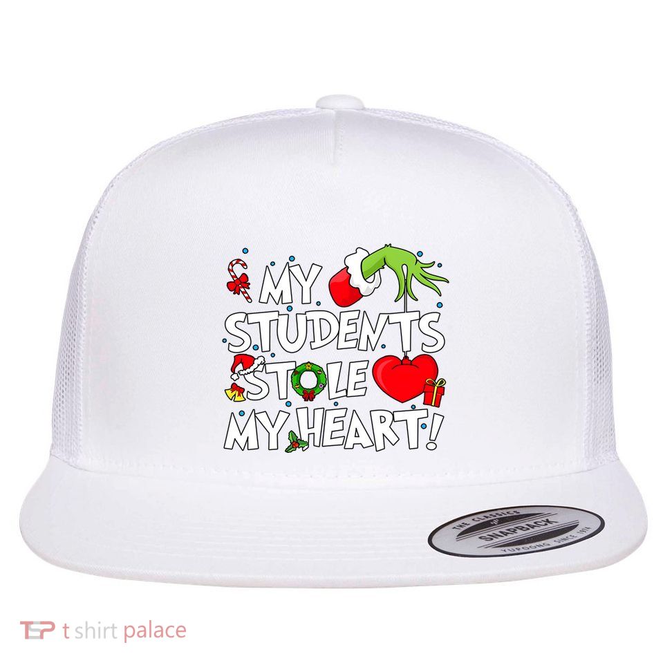 Grinchmas My Student Stole My Heart Christmas Holiday Season Teacher Flatbill Hat