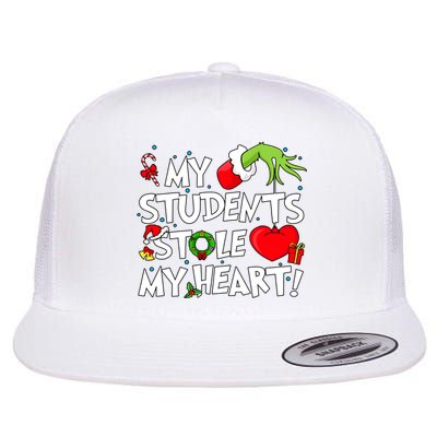 Grinchmas My Student Stole My Heart Christmas Holiday Season Teacher Flat Bill Trucker Hat