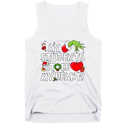 Grinchmas My Student Stole My Heart Christmas Holiday Season Teacher Tank Top