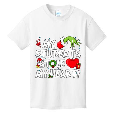 Grinchmas My Student Stole My Heart Christmas Holiday Season Teacher Kids T-Shirt