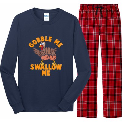 Gobble Me Swallow Funny Thanksgiving Turkey Long Sleeve Pajama Set