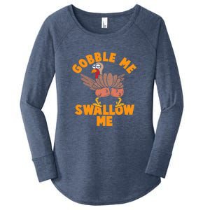 Gobble Me Swallow Funny Thanksgiving Turkey Women's Perfect Tri Tunic Long Sleeve Shirt