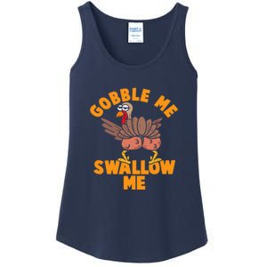 Gobble Me Swallow Funny Thanksgiving Turkey Ladies Essential Tank