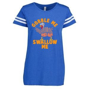 Gobble Me Swallow Funny Thanksgiving Turkey Enza Ladies Jersey Football T-Shirt