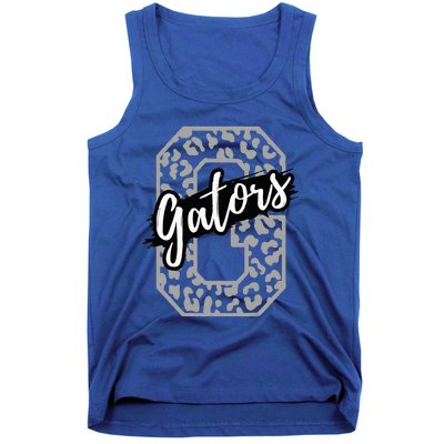 Gators Mascot School Sports Fan Team Spirit Heart Football Tank Top