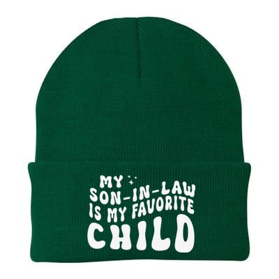 Groovy My Son In Law Is My Favorite Child Funny Family Knit Cap Winter Beanie