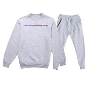 Good Morning Sunday Nhung Premium Crewneck Sweatsuit Set