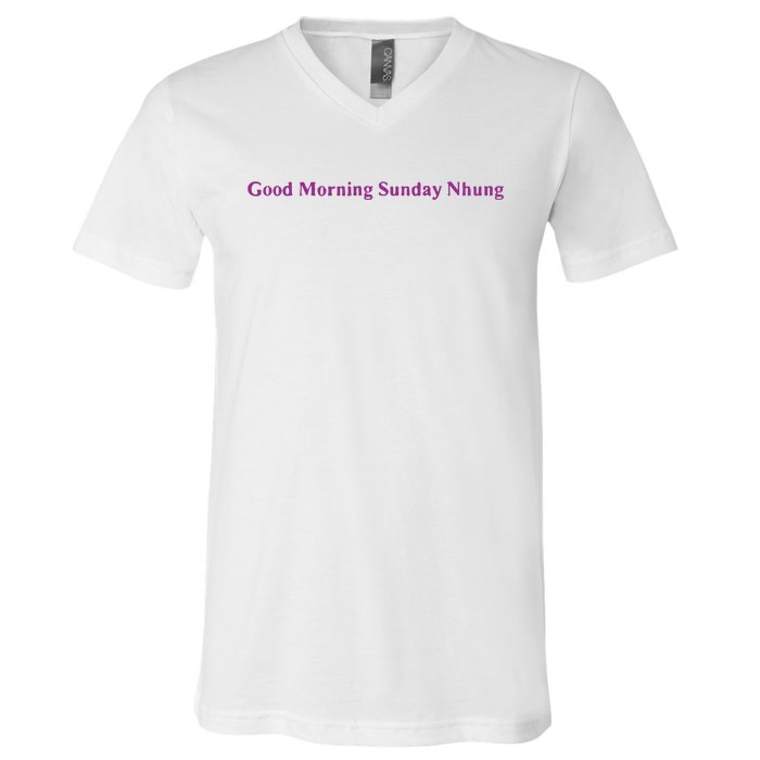 Good Morning Sunday Nhung V-Neck T-Shirt