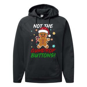 Gingerbread Man Santa Hat Not The Gumdrop Button Christmas Performance Fleece Hoodie