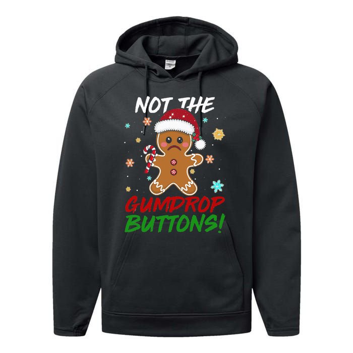 Gingerbread Man Santa Hat Not The Gumdrop Button Christmas Performance Fleece Hoodie