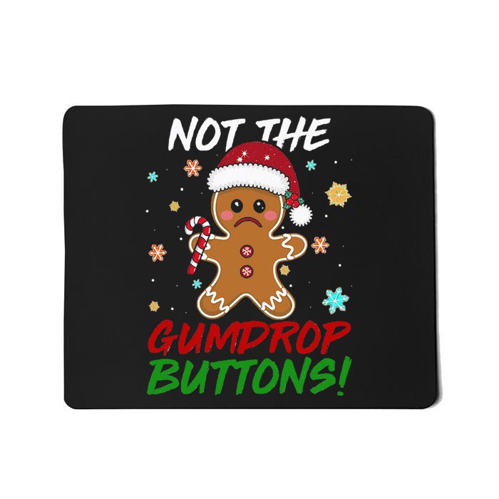 Gingerbread Man Santa Hat Not The Gumdrop Button Christmas Mousepad