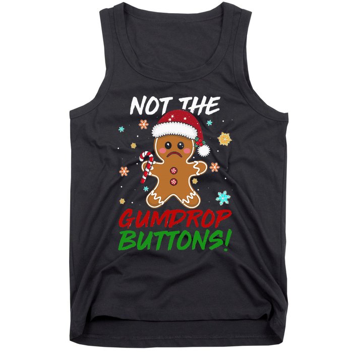 Gingerbread Man Santa Hat Not The Gumdrop Button Christmas Tank Top