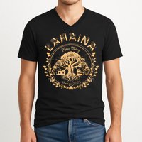 Golden Maui Strong Lahaina Strong Banyan Tree V-Neck T-Shirt