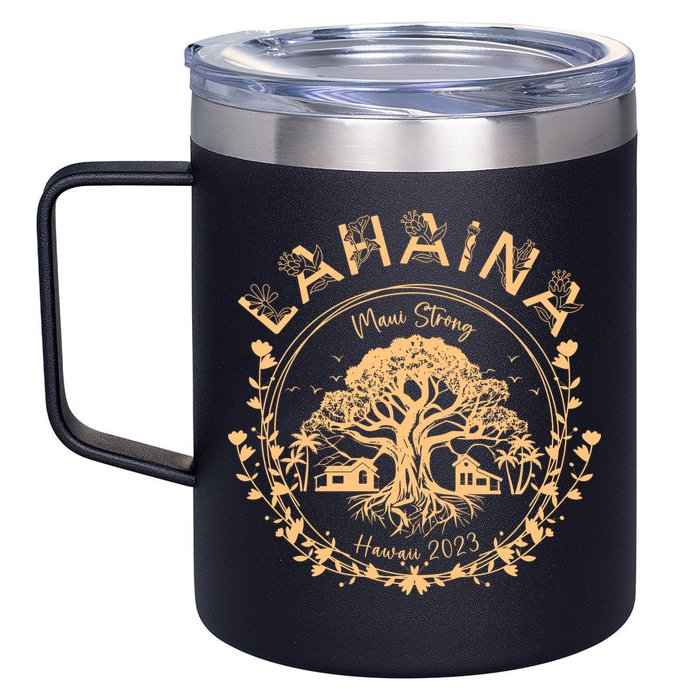 Golden Maui Strong Lahaina Strong Banyan Tree 12oz Stainless Steel Coffee Mug