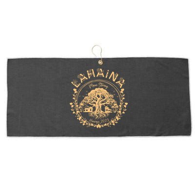 Golden Maui Strong Lahaina Strong Banyan Tree Large Microfiber Waffle Golf Towel