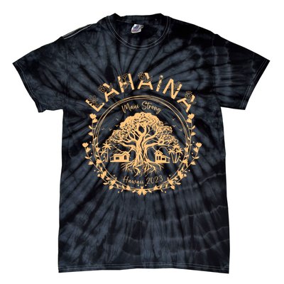 Golden Maui Strong Lahaina Strong Banyan Tree Tie-Dye T-Shirt