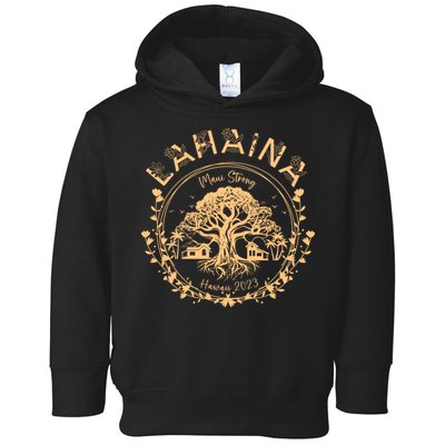 Golden Maui Strong Lahaina Strong Banyan Tree Toddler Hoodie