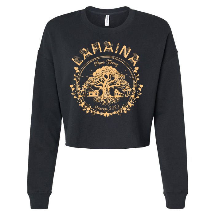 Golden Maui Strong Lahaina Strong Banyan Tree Cropped Pullover Crew