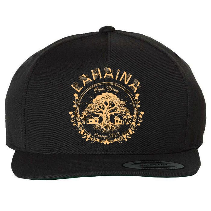Golden Maui Strong Lahaina Strong Banyan Tree Wool Snapback Cap