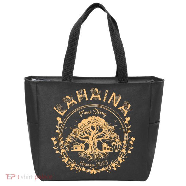 Golden Maui Strong Lahaina Strong Banyan Tree Zip Tote Bag