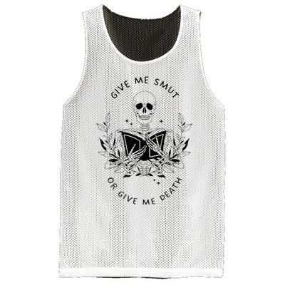 Give Me Smut Or Give Me Death Skeleton Book Lover Mesh Reversible Basketball Jersey Tank