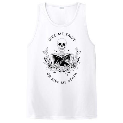 Give Me Smut Or Give Me Death Skeleton Book Lover PosiCharge Competitor Tank