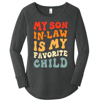 Groovy My Son In Law Is My Favorite Child Son In Law Funny Women's Perfect Tri Tunic Long Sleeve Shirt