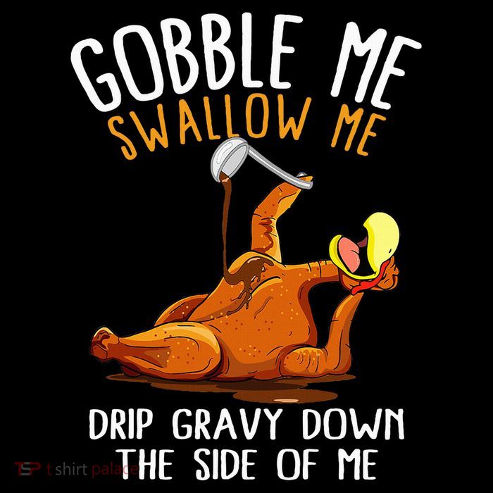 Gobble Me Swallow Me  Funny Thanksgiving Drawstring Bag