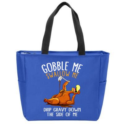 Gobble Me Swallow Me  Funny Thanksgiving Zip Tote Bag