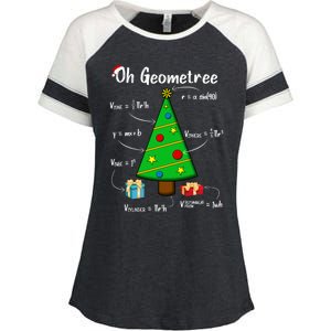 Geometry Math Science Teacher Christmas Oh Geometree Great Gift Enza Ladies Jersey Colorblock Tee