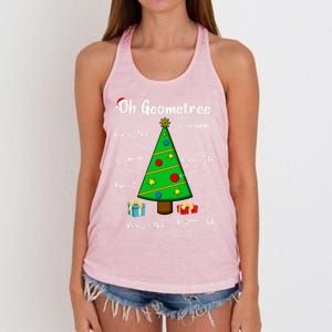 Geometry Math Science Teacher Christmas Oh Geometree Great Gift Women's Knotted Racerback Tank