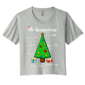 Geometry Math Science Teacher Christmas Oh Geometree Great Gift Women's Crop Top Tee