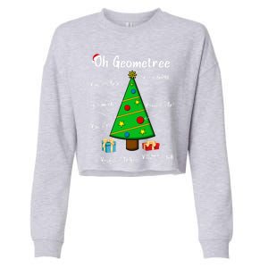 Geometry Math Science Teacher Christmas Oh Geometree Great Gift Cropped Pullover Crew