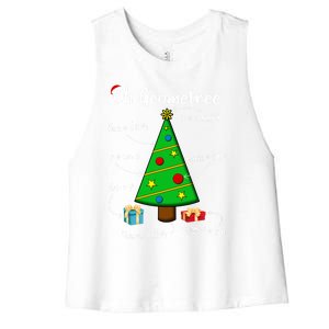 Geometry Math Science Teacher Christmas Oh Geometree Great Gift Women's Racerback Cropped Tank