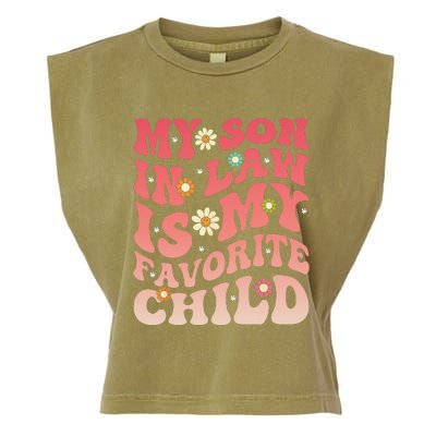 groovy My SonInLaw Is My Favorite Child Funny Mom Garment-Dyed Women's Muscle Tee