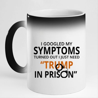 Googled My Symptoms Need Trump In Prison 11oz Black Color Changing Mug