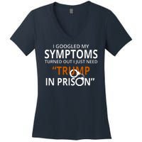 Googled My Symptoms Need Trump In Prison Women's V-Neck T-Shirt