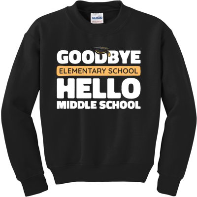 Goodbye Middle School Hello High School 8th Grade Graduation Kids Sweatshirt