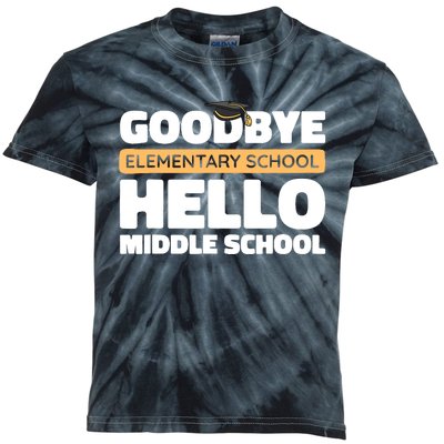 Goodbye Middle School Hello High School 8th Grade Graduation Kids Tie-Dye T-Shirt