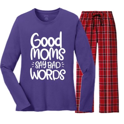 Good Moms Say Bad Words Women's Long Sleeve Flannel Pajama Set 