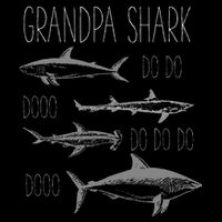 Grandpa Multiple Shark Do Doo Do Do Do Doo T Flat Bill Trucker Hat