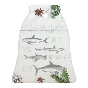 Grandpa Multiple Shark Do Doo Do Do Do Doo T Ceramic Bell Ornament