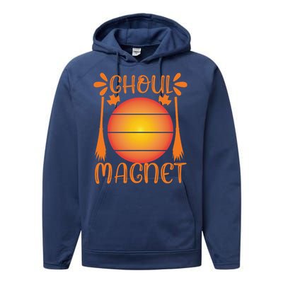 Ghoul Magnet Spooky Ghost Moon Halloween Witch Monster Ghost Gift Performance Fleece Hoodie