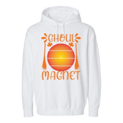 Ghoul Magnet Spooky Ghost Moon Halloween Witch Monster Ghost Gift Garment-Dyed Fleece Hoodie